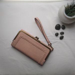 Simply Noelle light pink braided wallet & wristlet